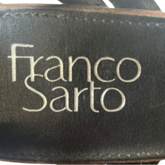 Franco Sarto Women’s Della Brown Leather Wedge Sandals - Picture 7 of 9